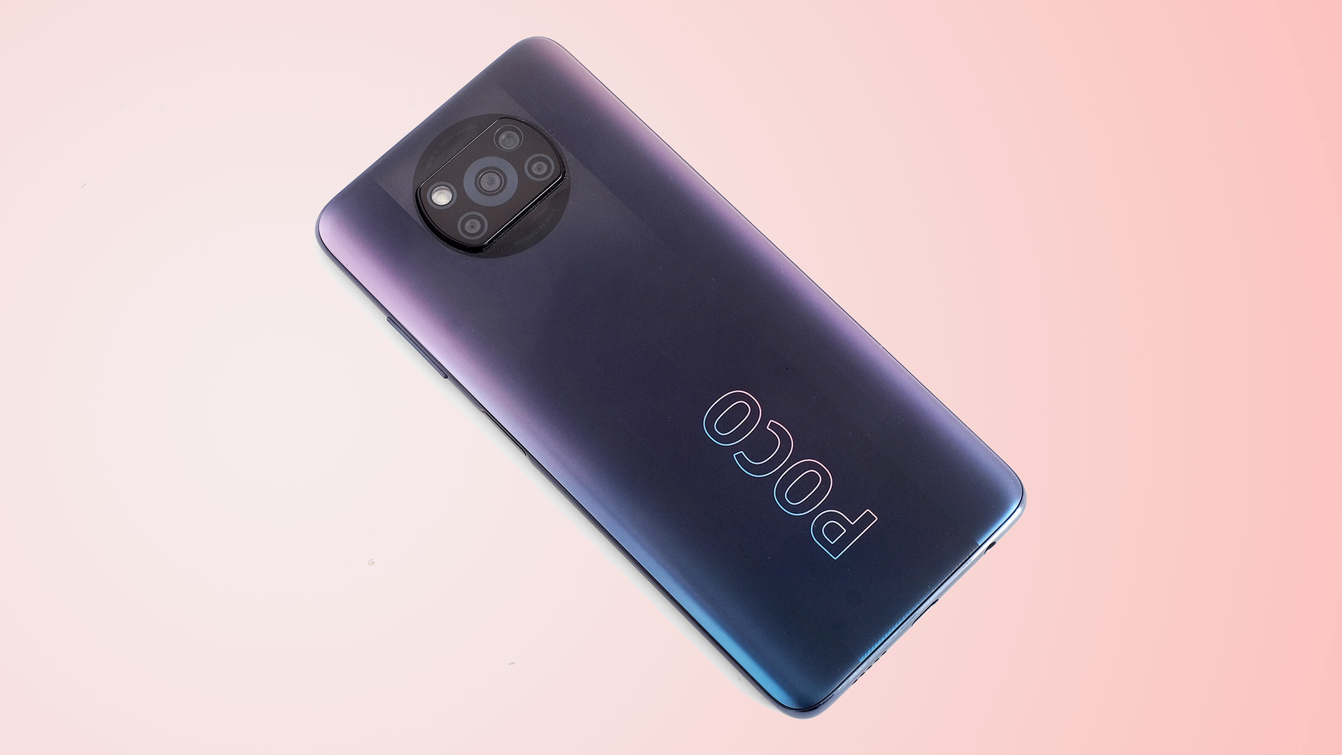 A Xiaomi Poco X3 Pro from the back