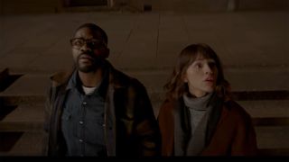 Two characters look up into the sky with stunned faces in 3 Body Problem