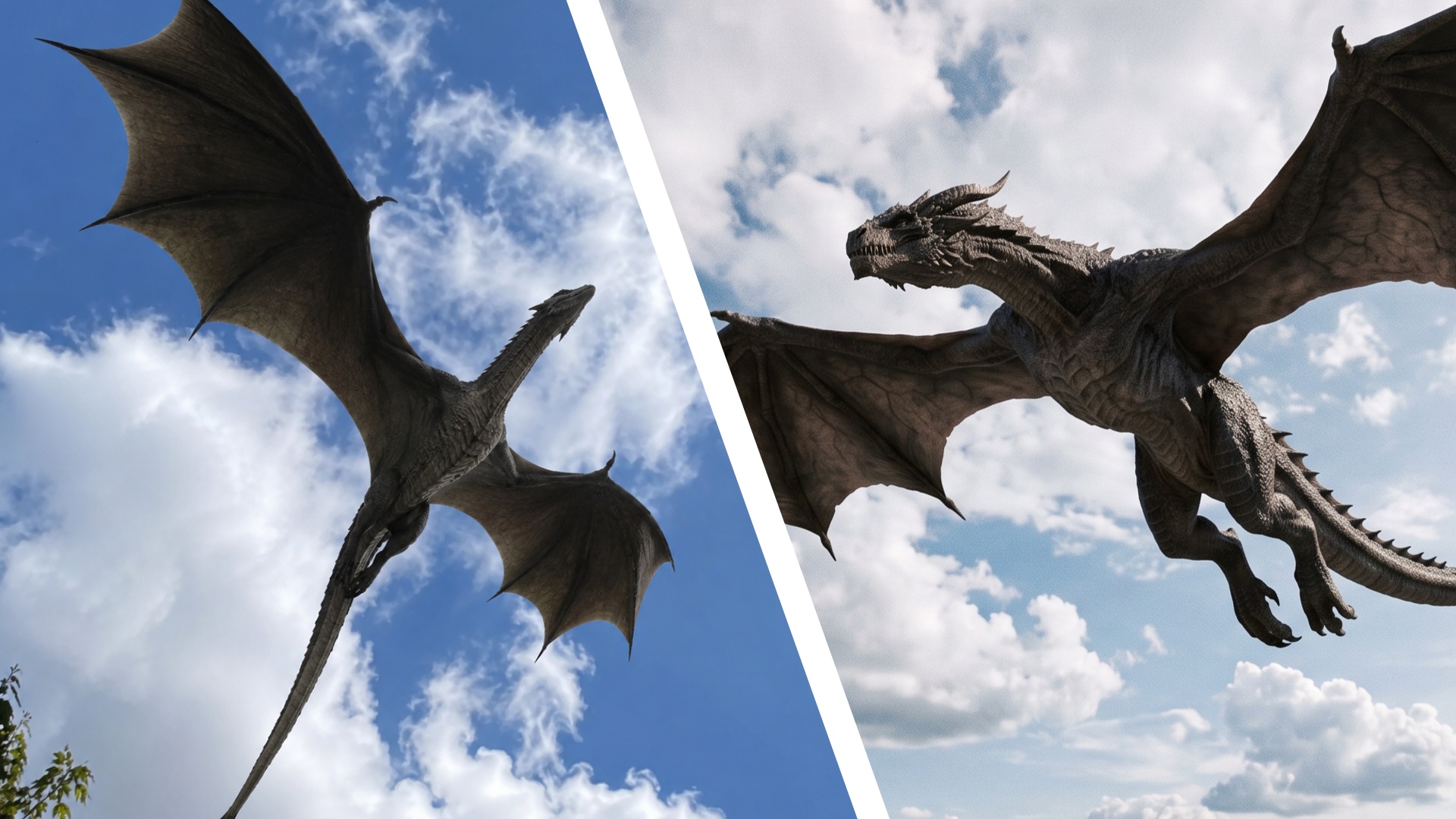 Ai-generated images of dragons.
