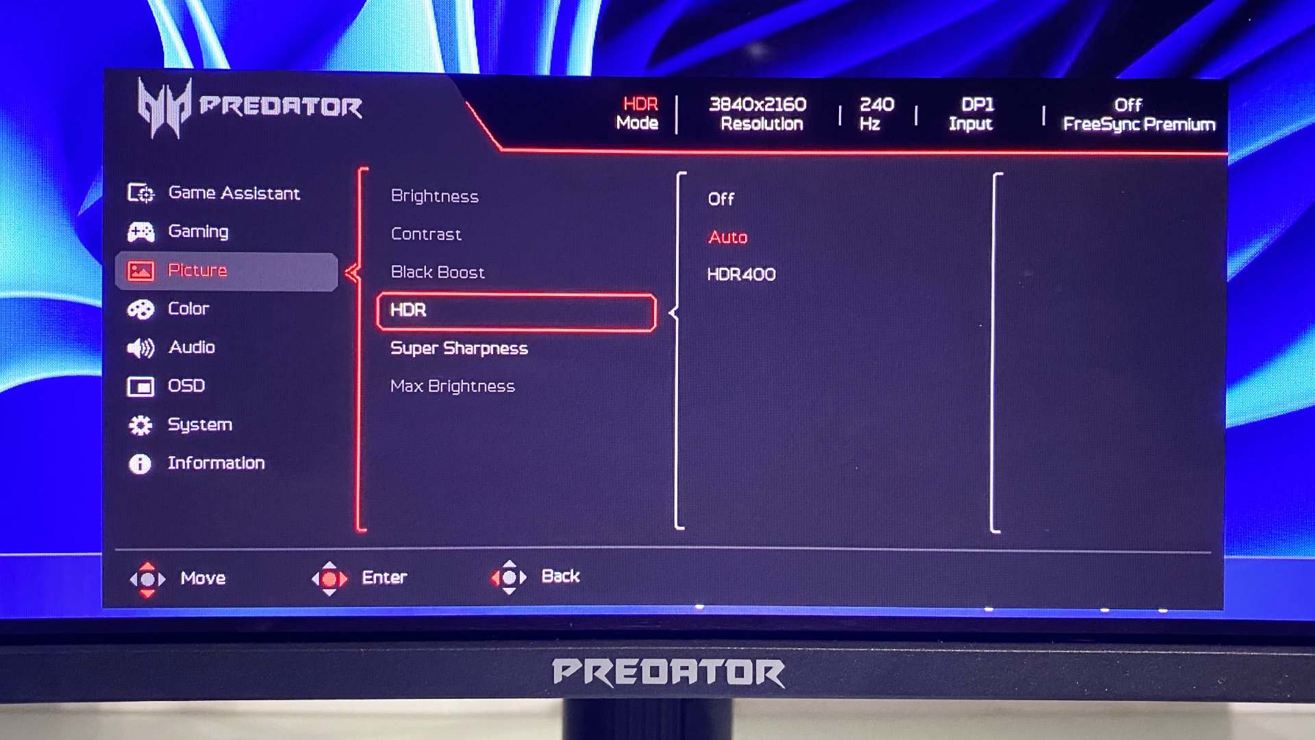 An Aceer Predator X32 X on a desk