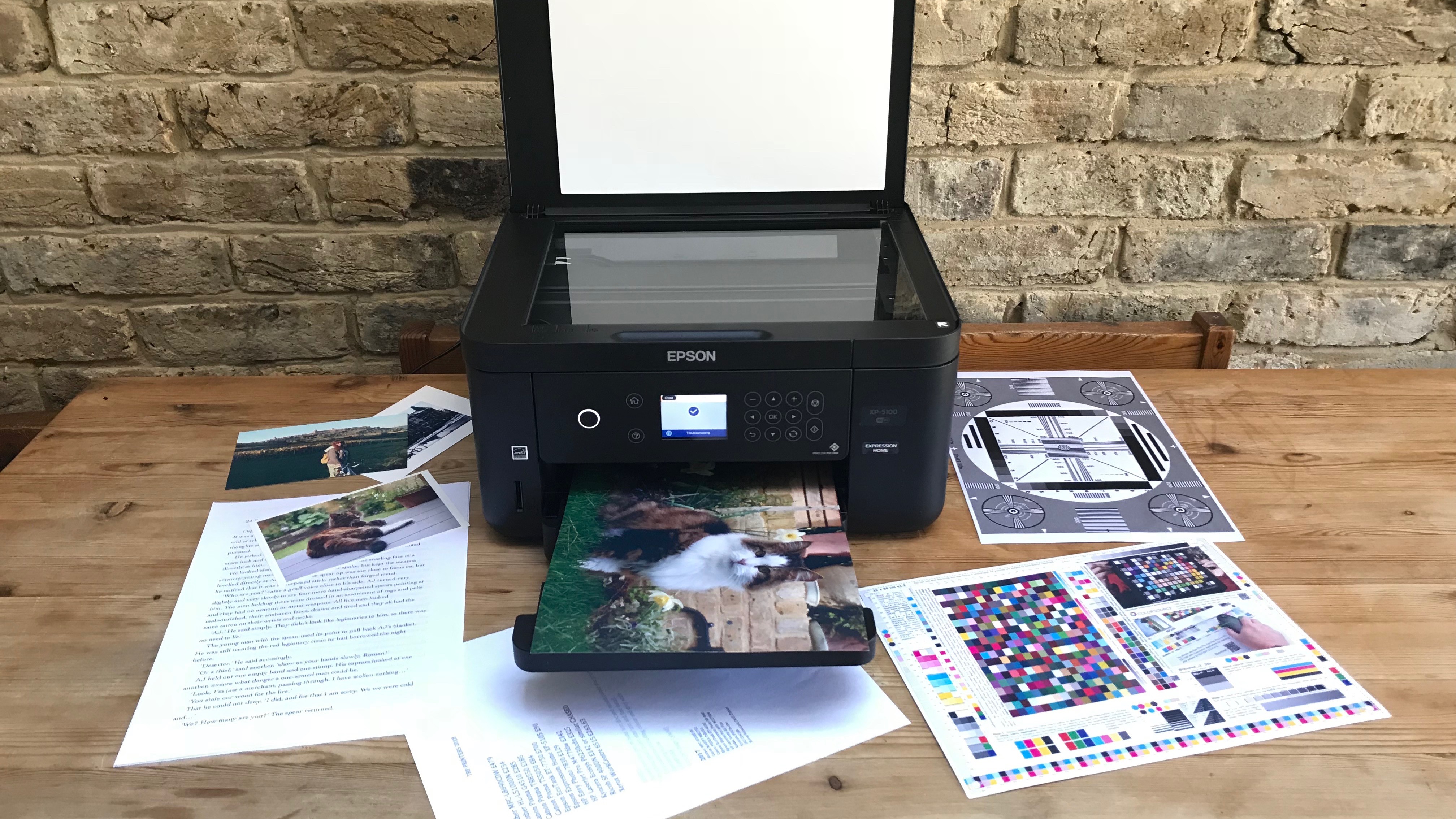 Printer with test pages