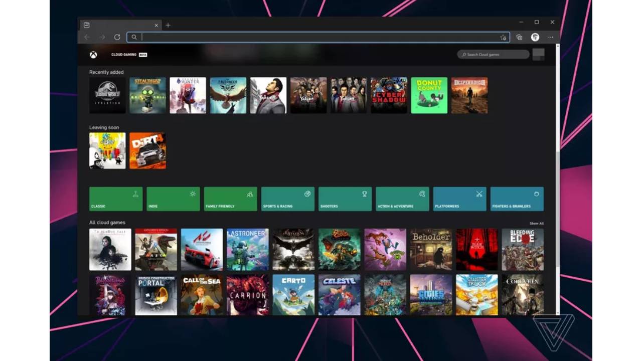 Xbox cloud gaming launcher