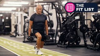 Man doing dumbbell lunges