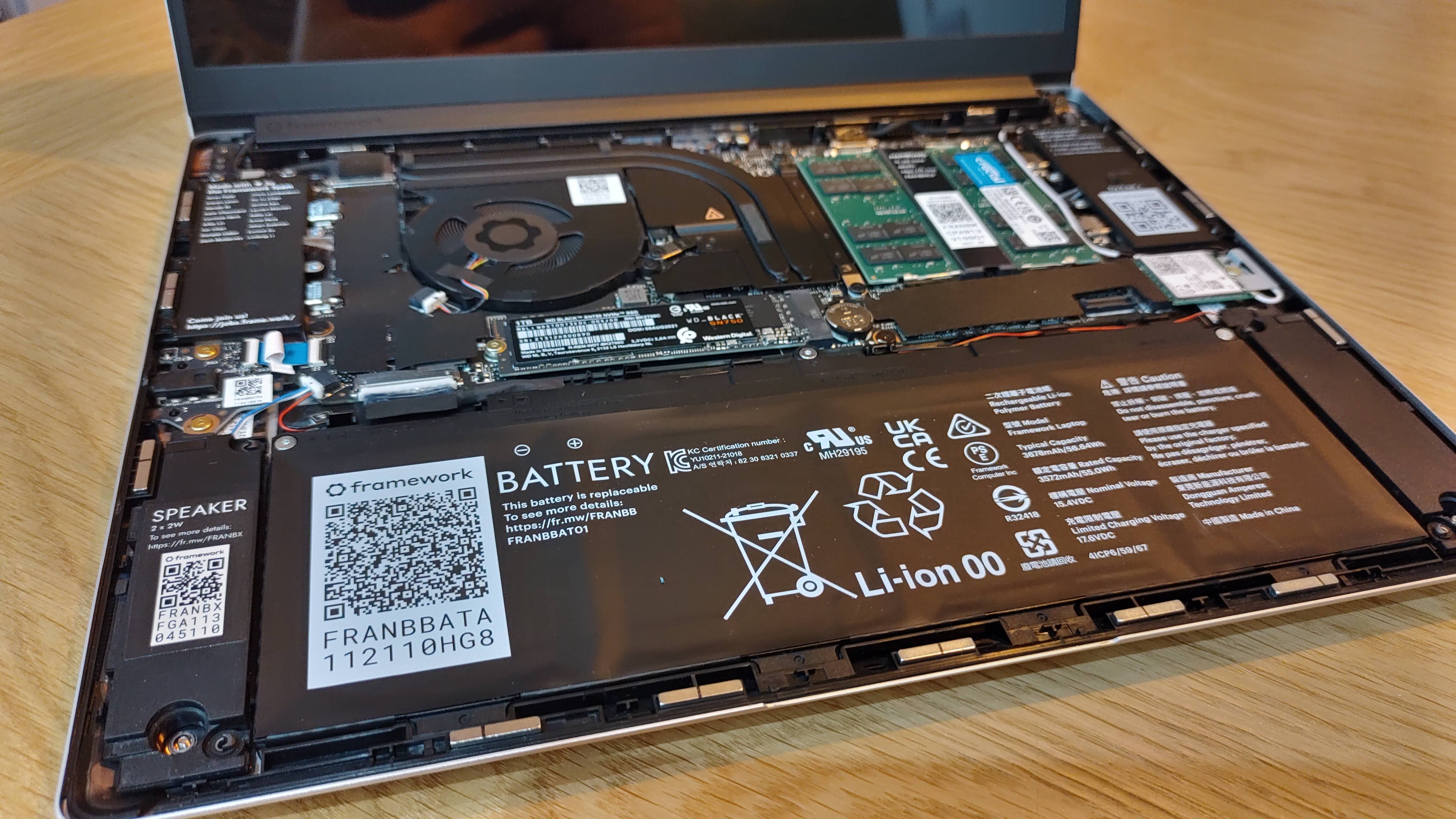 Framework Laptop DIY Edition on a wood desk