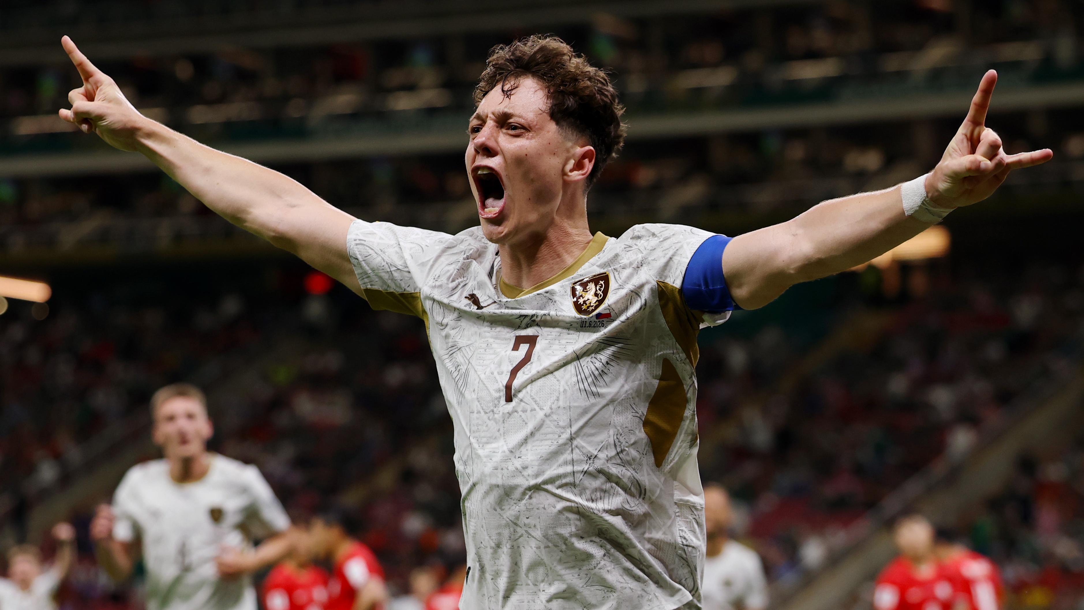 Ladislav Krejci of Czechia celebrates scoring his team's first goal during the FIFA World Cup 2026 Group A match between Korea Republic and Czechia at Guadalajara Stadium, Mexico, on June 11, 2026