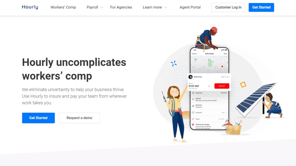 Website screenshot for Hourly