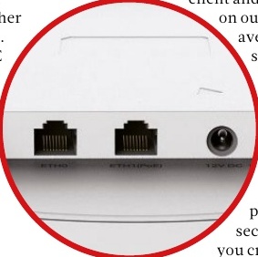 Zoomed-in image of the two ports on the TP-Link Omada EAP783