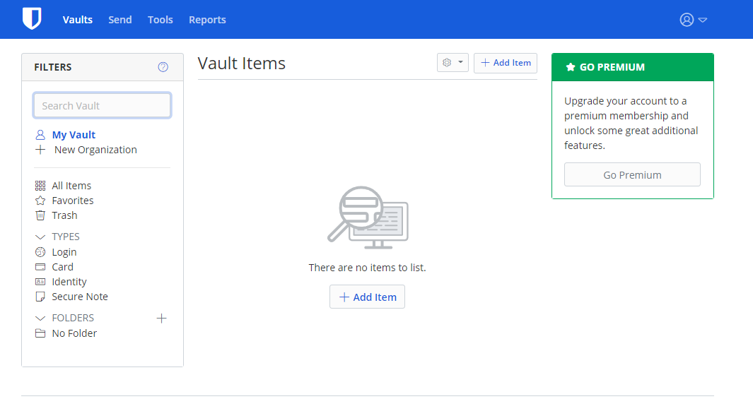 Bitwarden secure vault