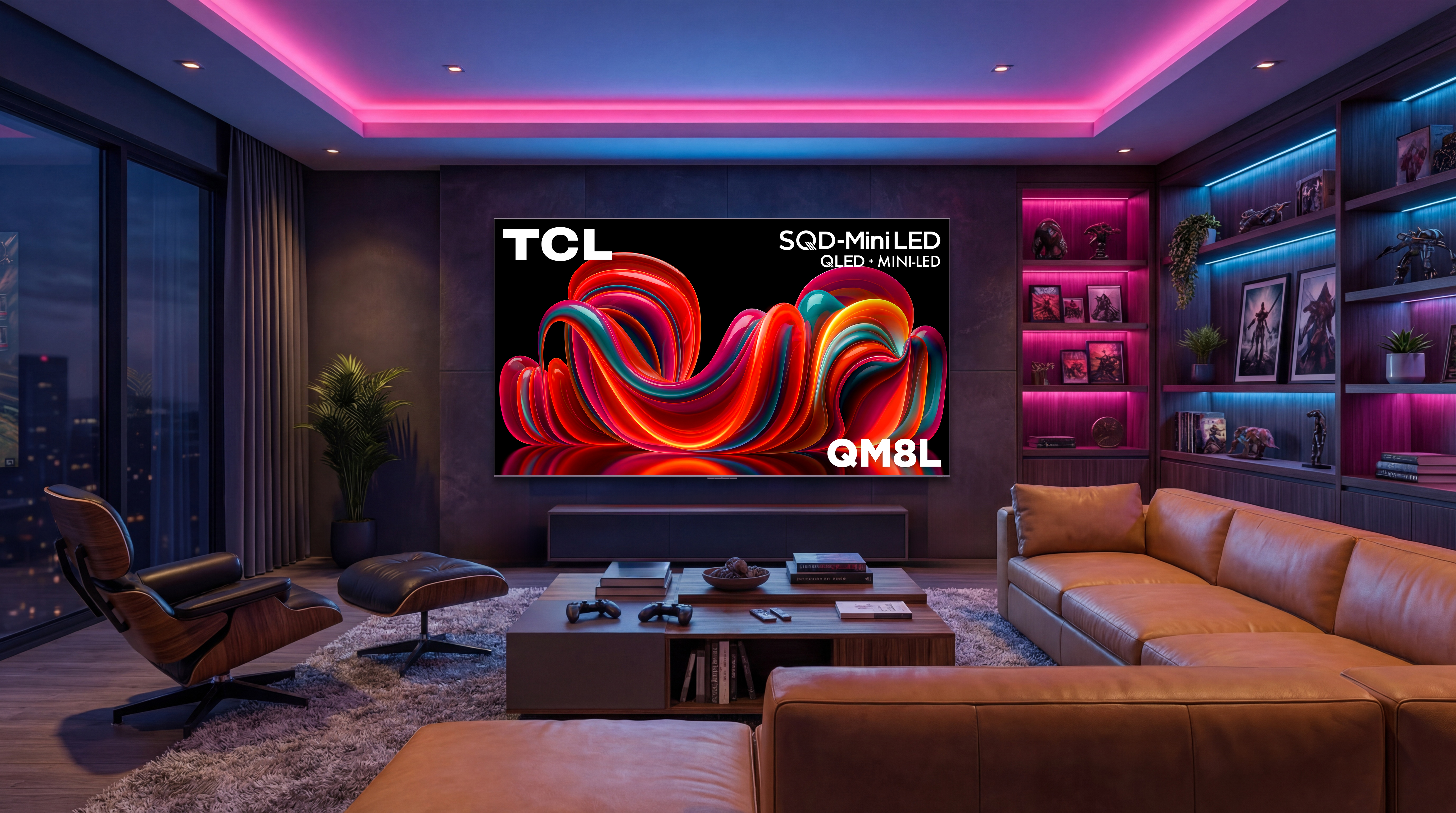 TCL QM8L TV in a living room
