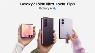 Samsung's 2026 foldable phones held in hands with the model names at the top