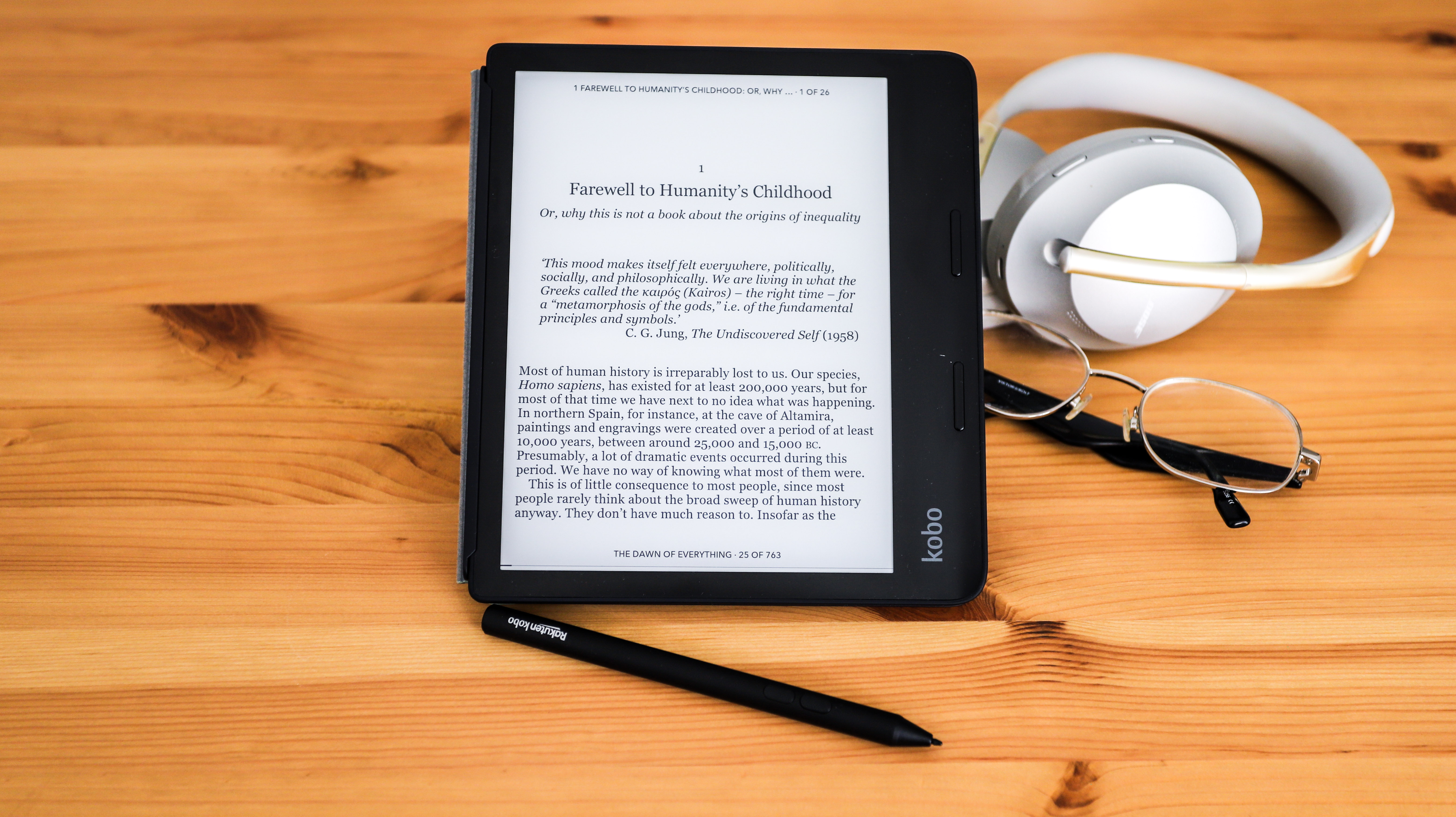 Text displayed on the Kobo Sage