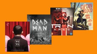 4K Blu-ray January releases including Dead Man, Captain Blood, Yi Yi and Tron Ares on an orange background 