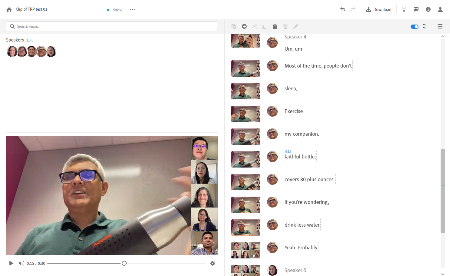 Adobe Labs' Project Blink video editor in action