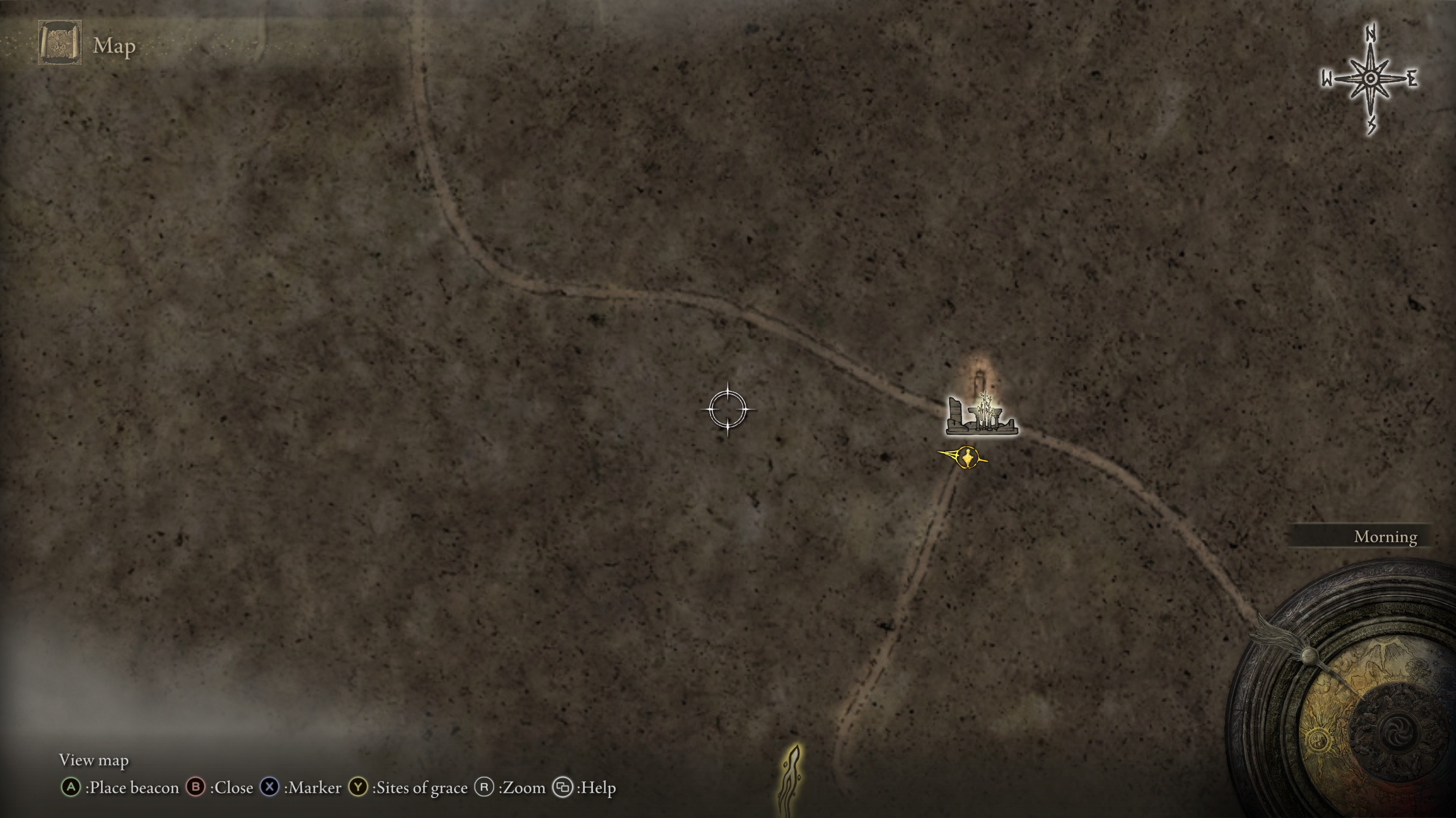 The Elden Ring map screen