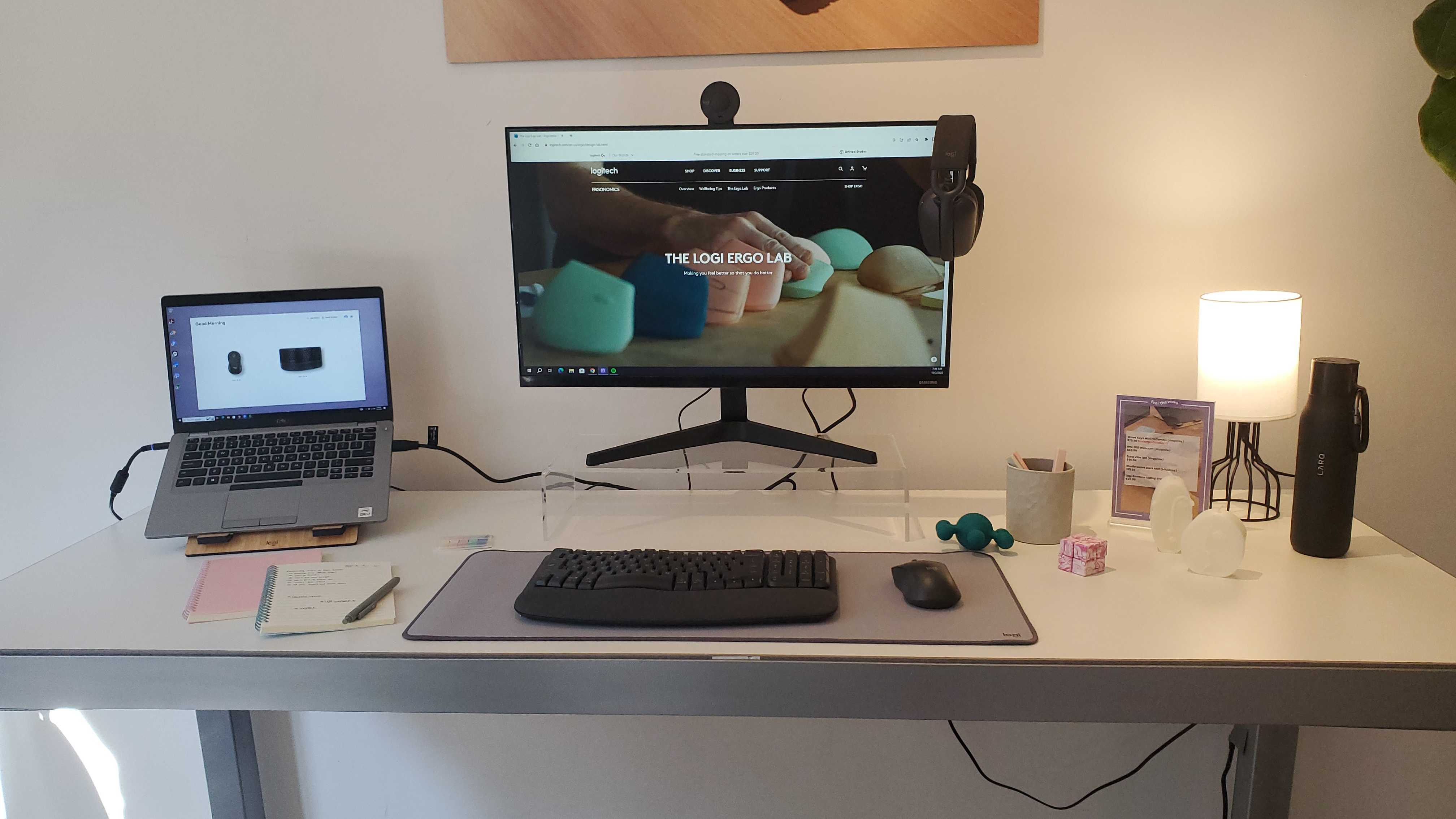 black keyboard on desk with computer