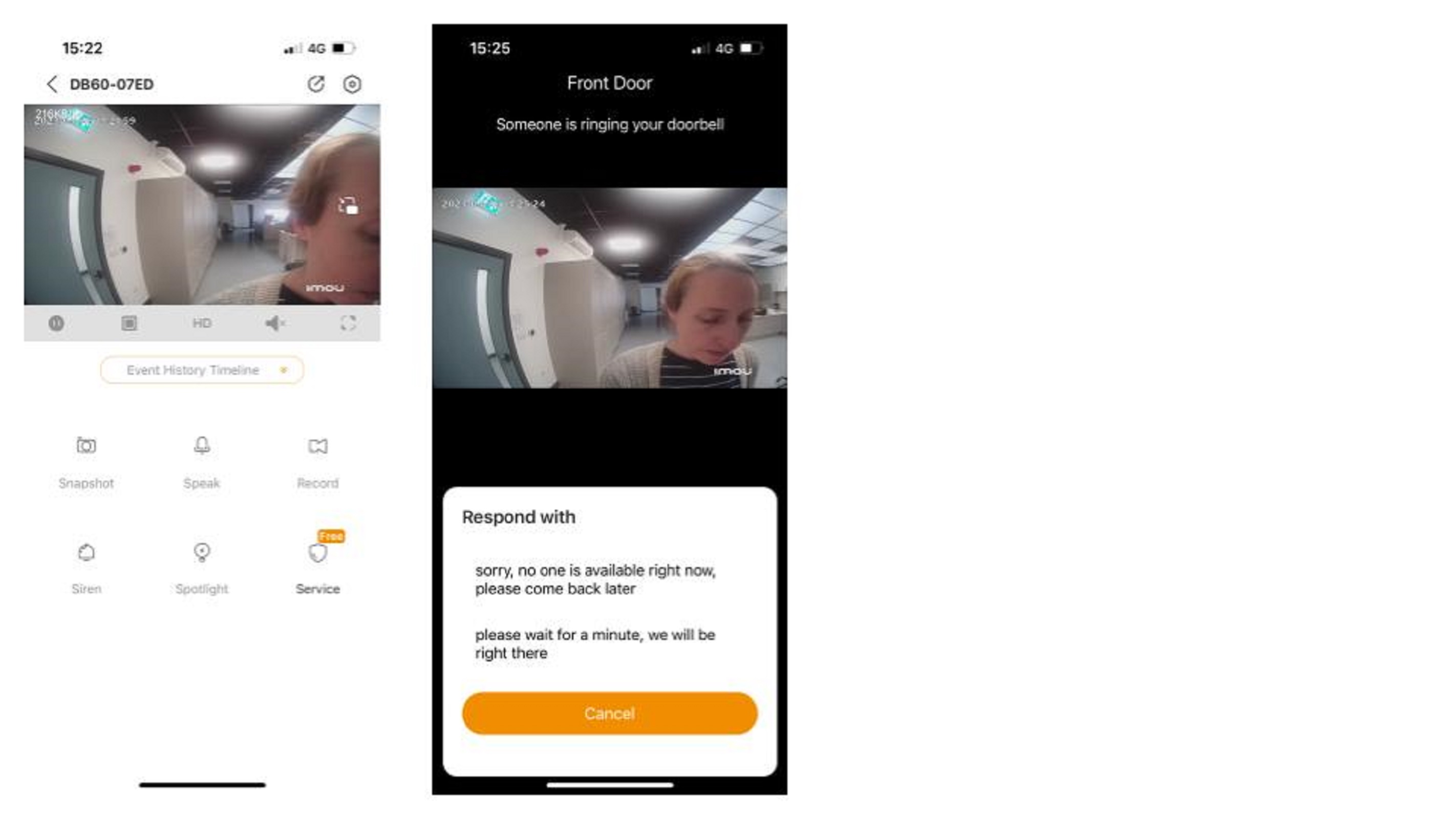 answering the door with the imou video doorbell