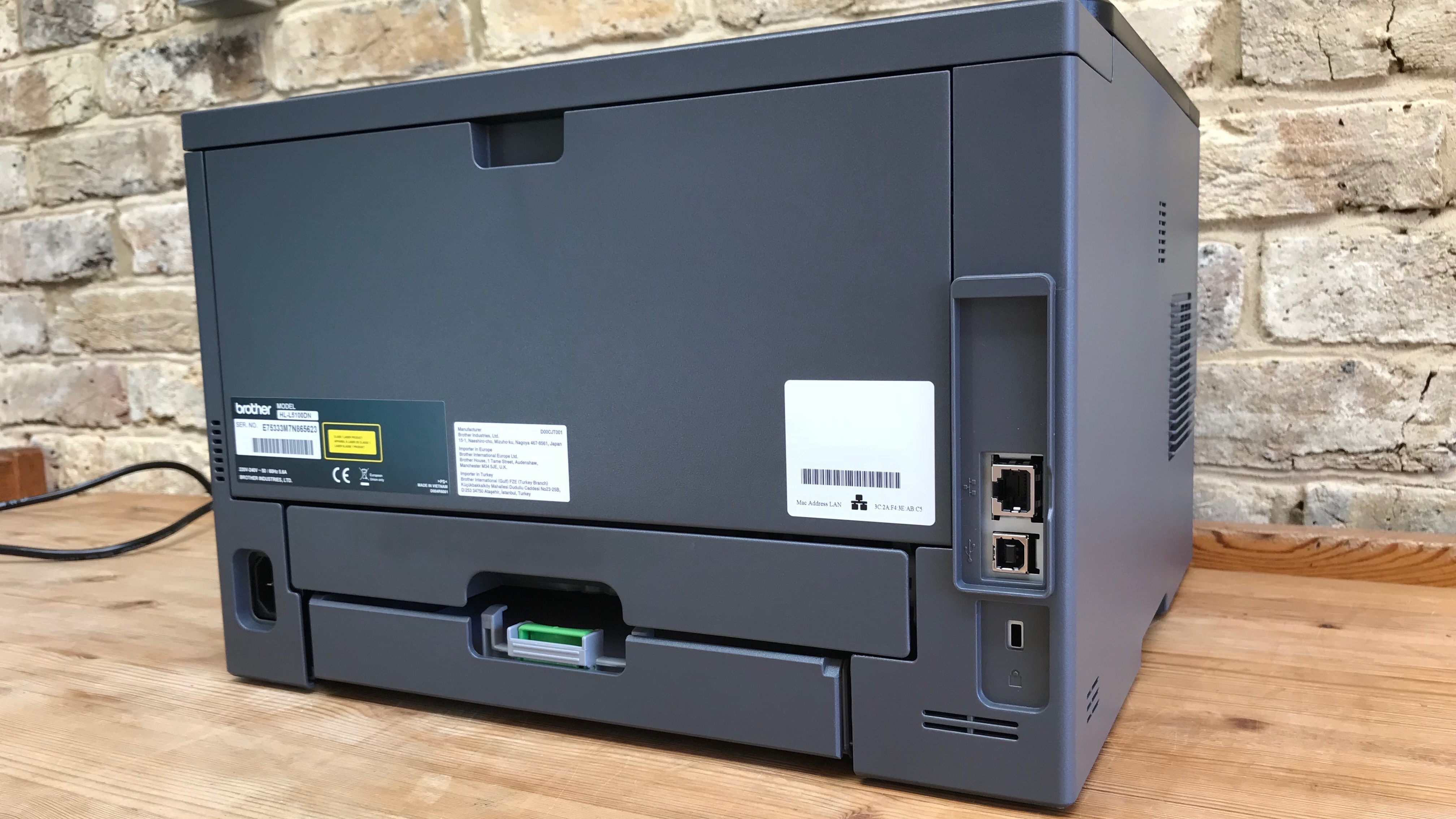 rear of printer