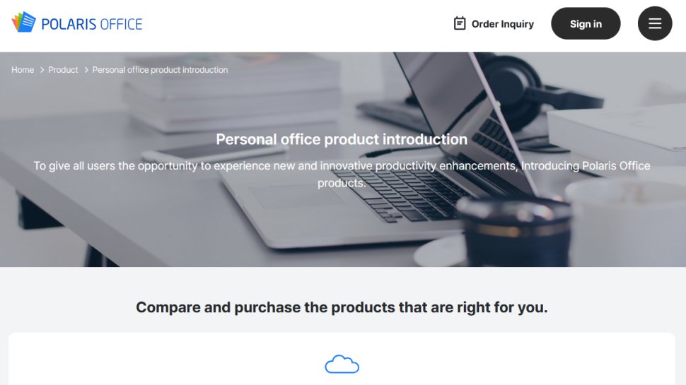 Polaris Office website screenshot (November 2025).