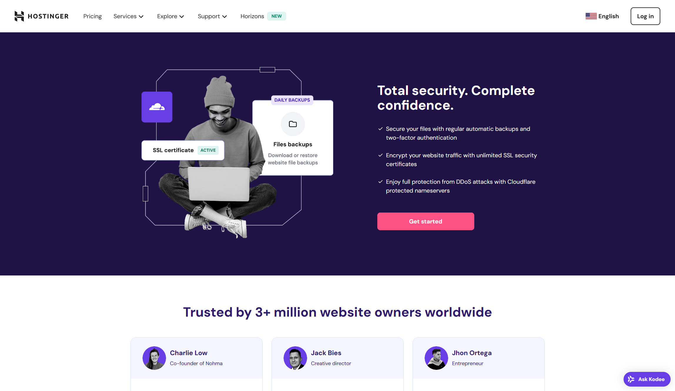 Hostinger's security features