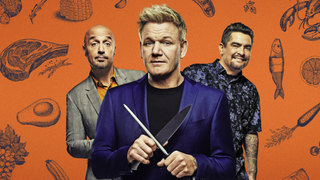 Chef Gordon Ramsay poses with two fellow judges ahead of the launch of Masterchef Season 13 on Fox