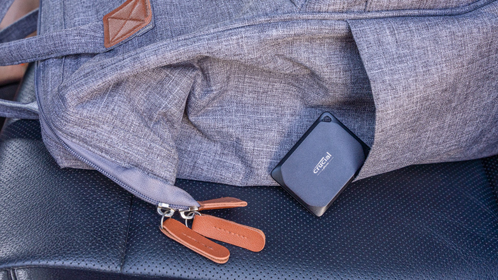The Crucial X10 Pro portable SSD.