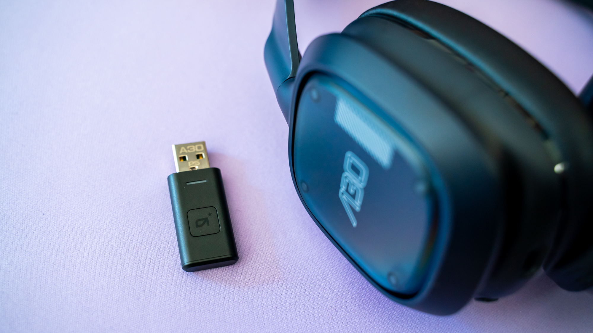 Astro A30 on a lavender desk mat