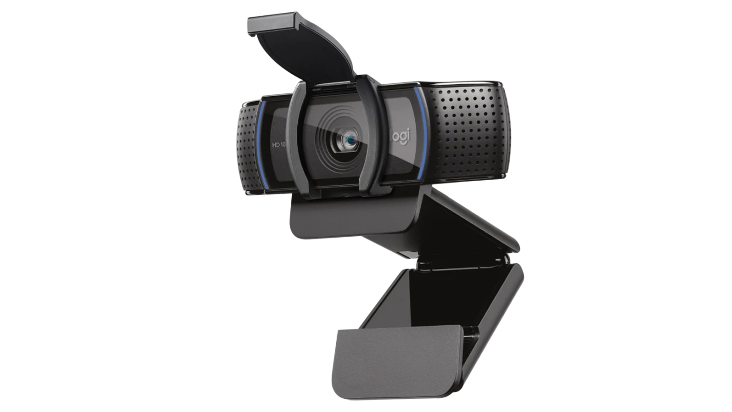 Logitech C920s Pro HD, one of the best cheap webcams, against a white background