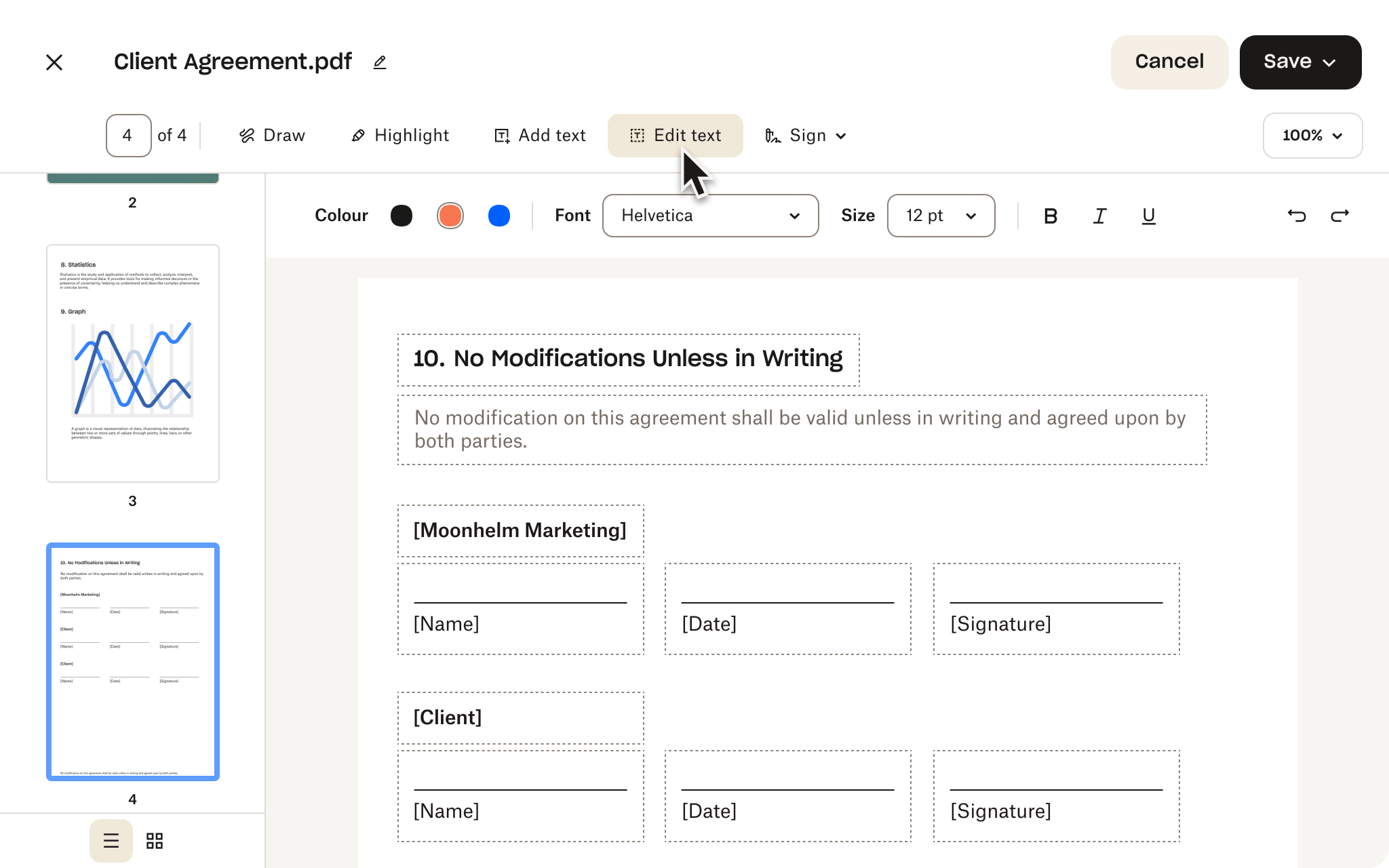 Dropbox pdf editing