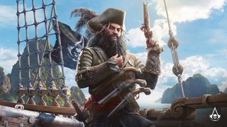 Key art from Assassin's Creed Black Flag Resynced showing Edward 'Blackbeard' Thatch