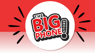 The Big Phone Store Logo on a red and white background
