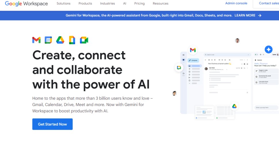 Website screenshot for Google Workspace October 2024