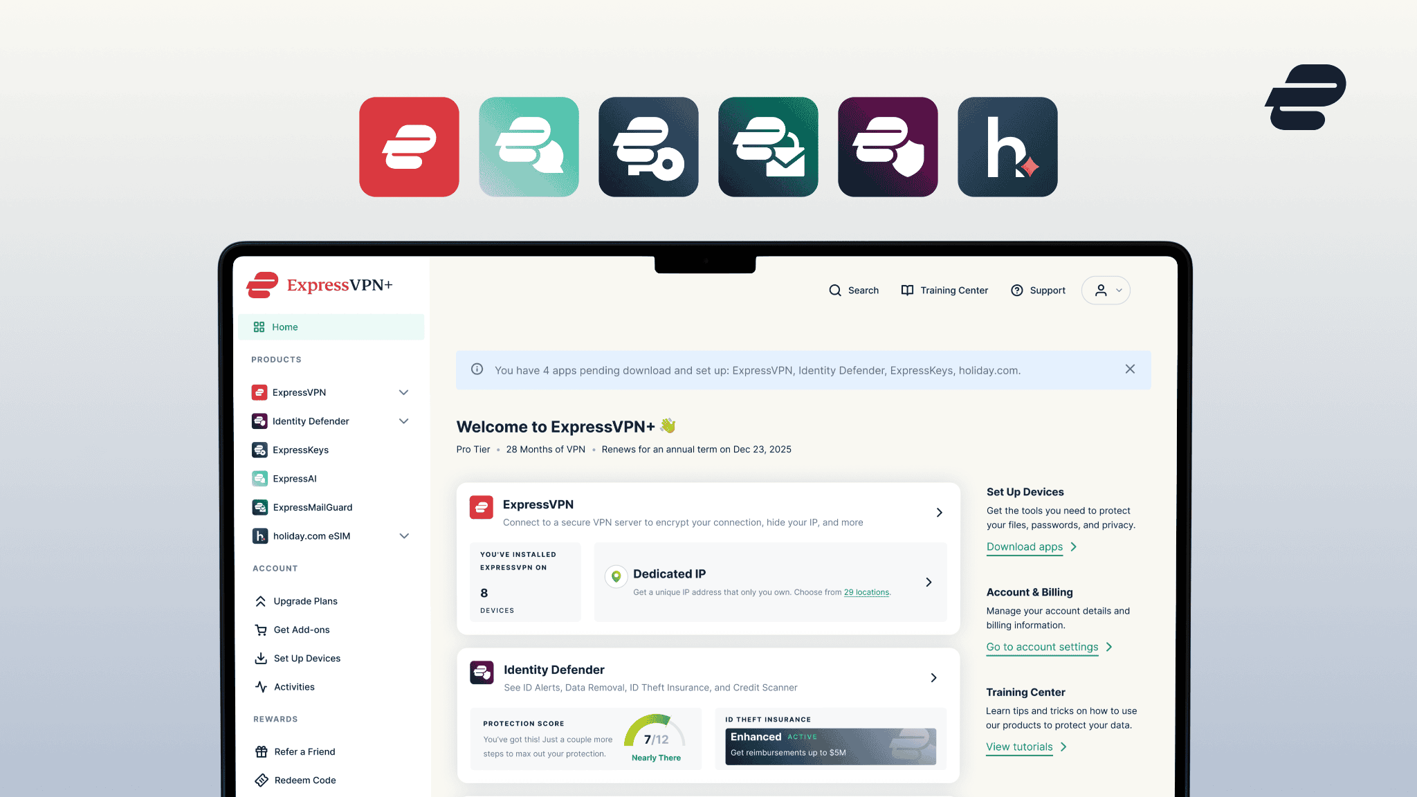 ExpressVPN+ interface. promo image
