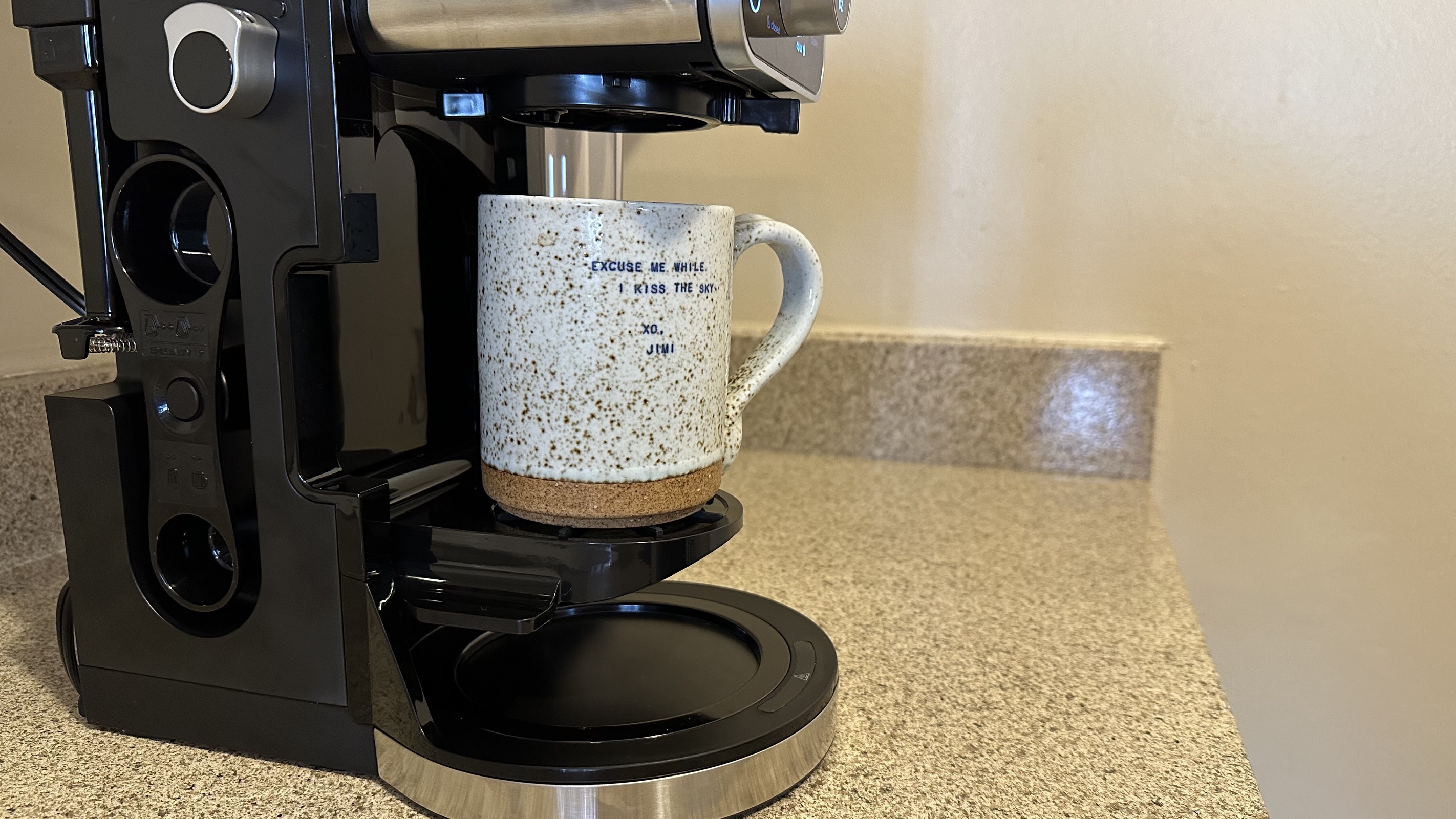 Fold down platform for coffee cups and smaller vessels