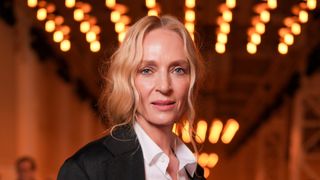 Running Wild with Bear Grylls 2026 participant Uma Thurman at Milan Fashion Week