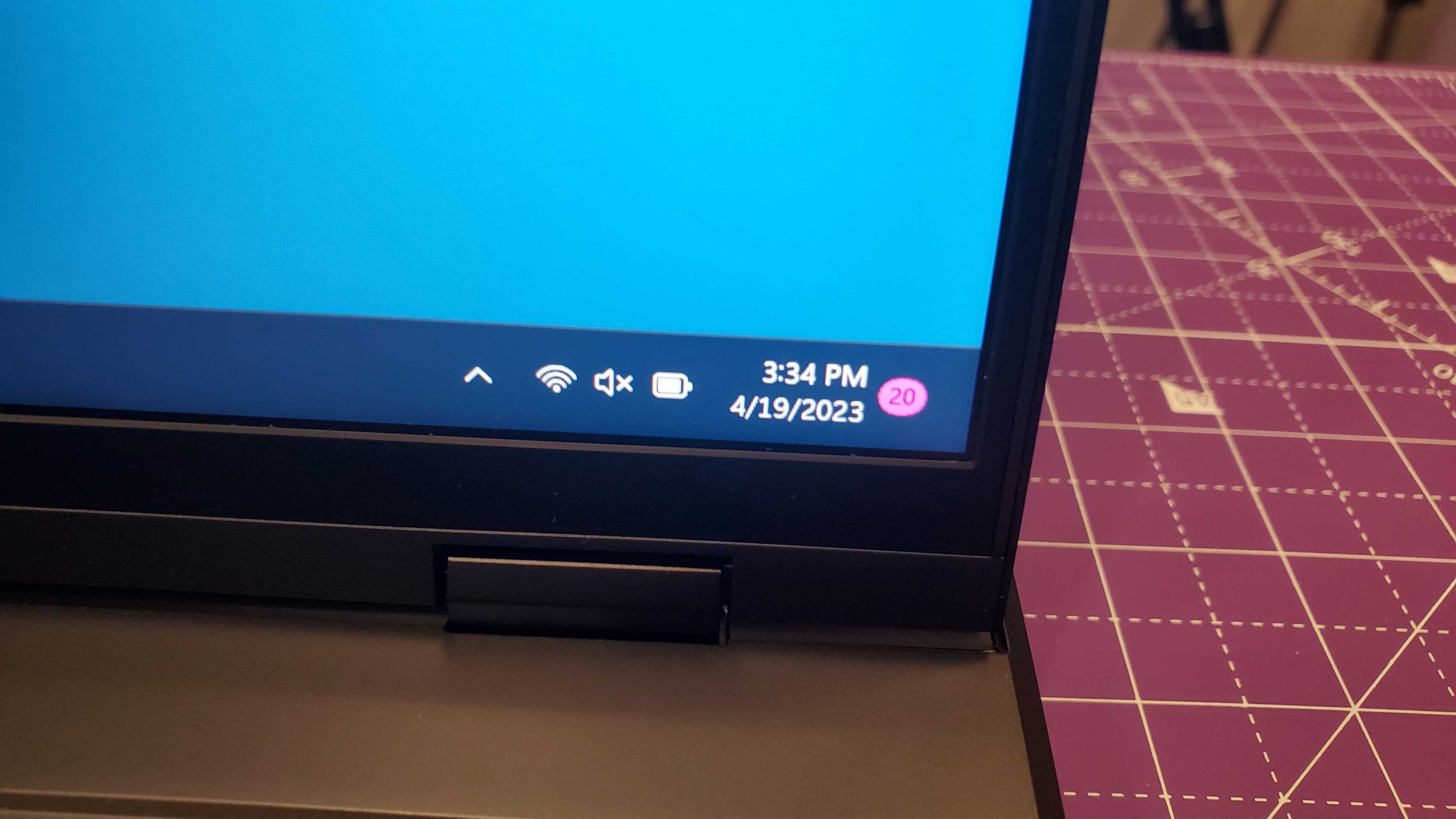 closeup of time and battery display