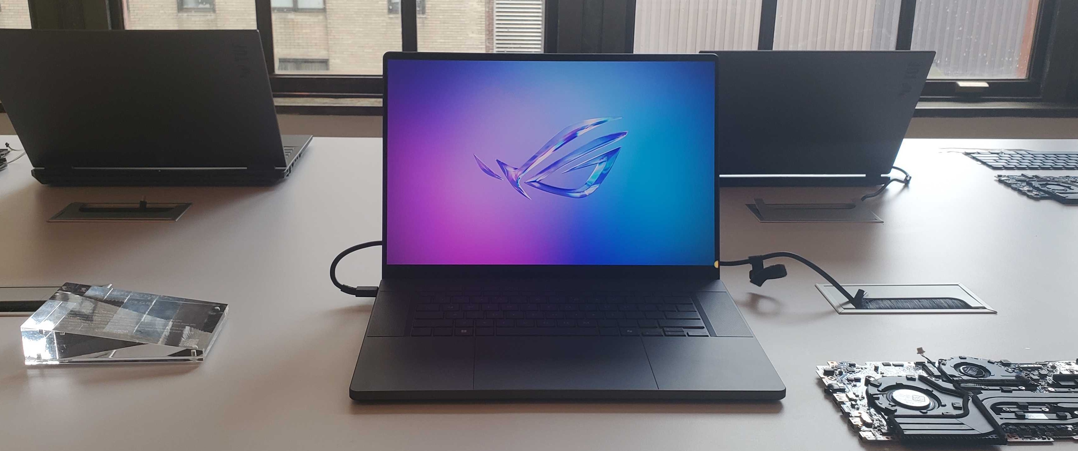 black gaming laptop
