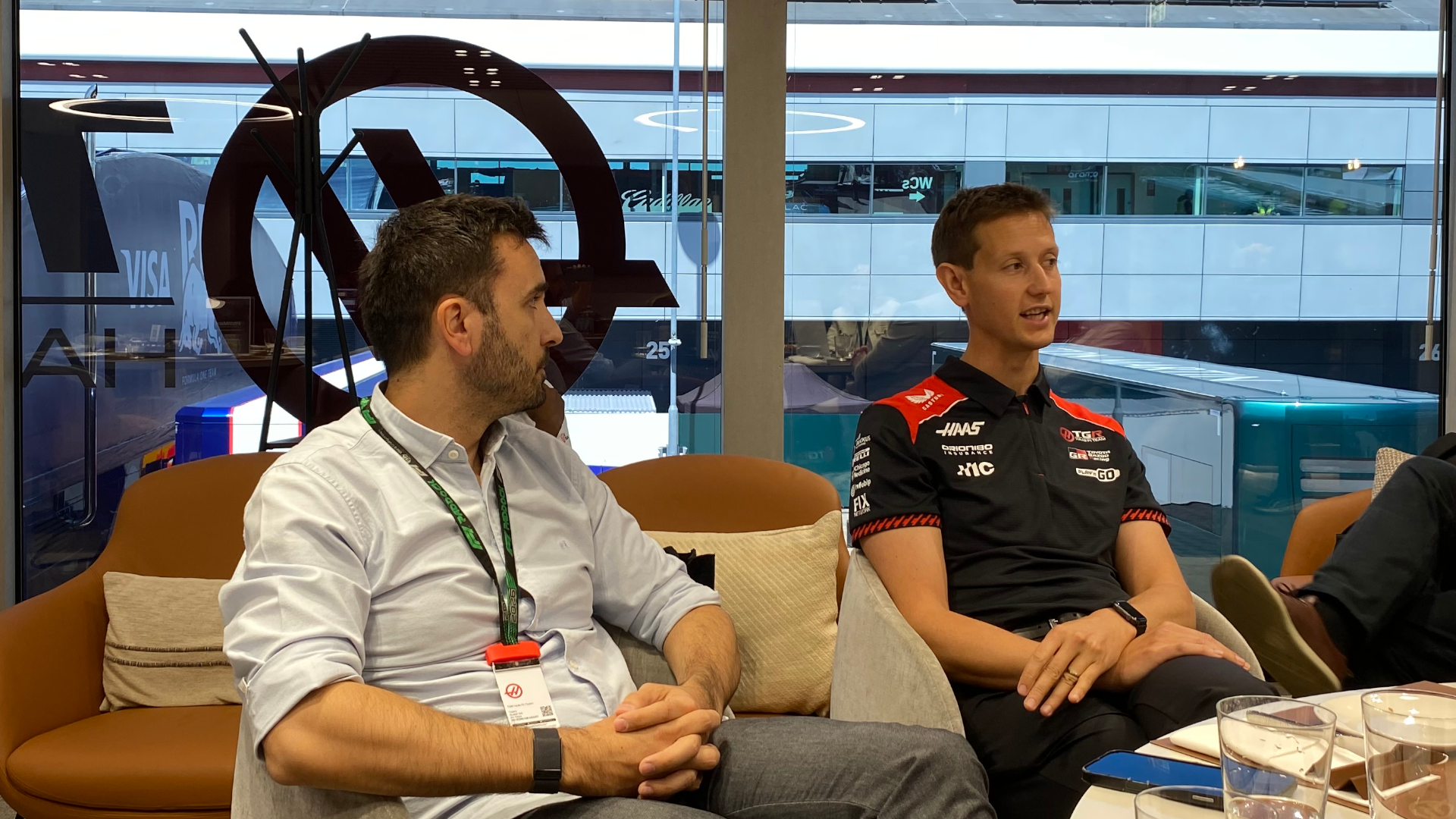 Ante Pamuković, Chief Revenue Officer at Infobip (left), and Michael Heath, Senior Fan Engagement &amp; CRM Manager at TGR Haas F1 Team (right)