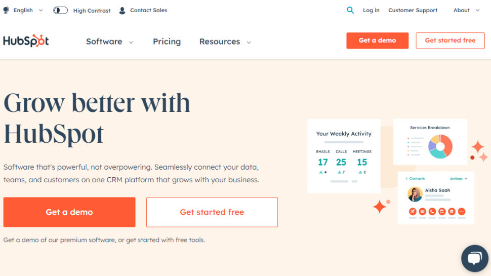 HubSpot website screenshot
