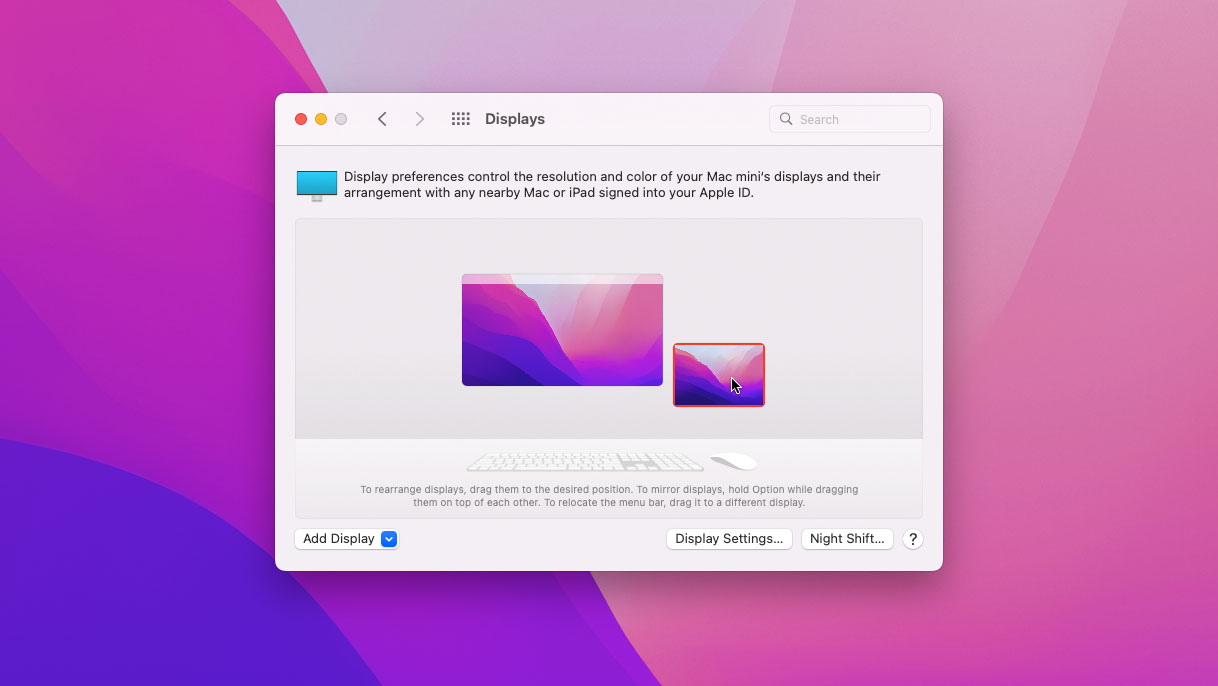 Screenshot of Universal Control feature in macOS