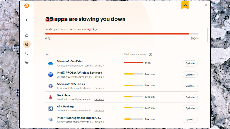 Avast One Gold: PC speedup.