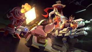 Four illustrated characters from Endless Dungeon readying themselves for attack