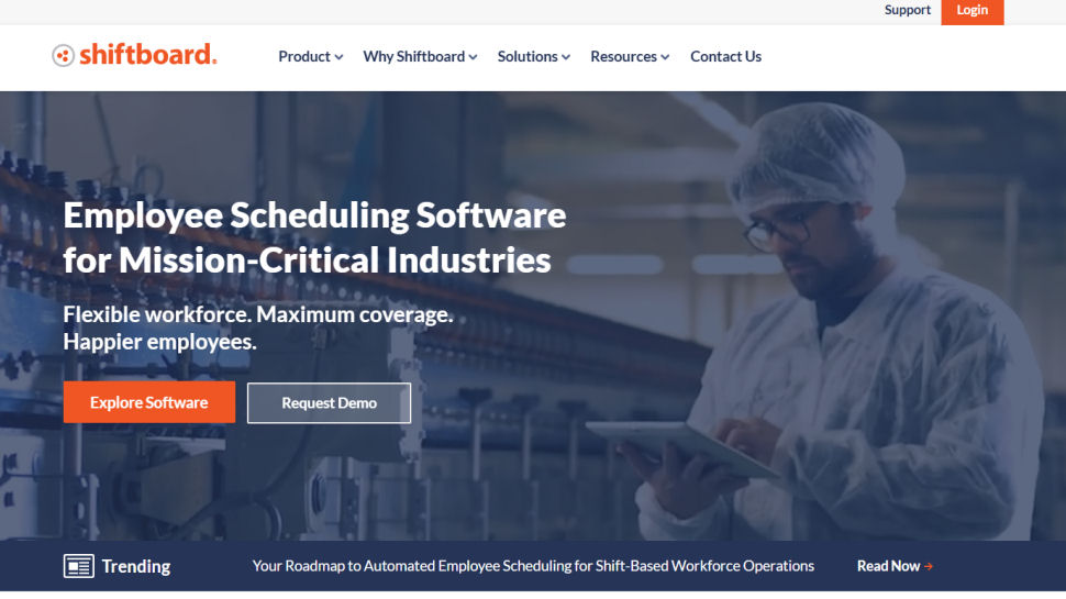 Website screenshot for Shiftboard (November 2024)