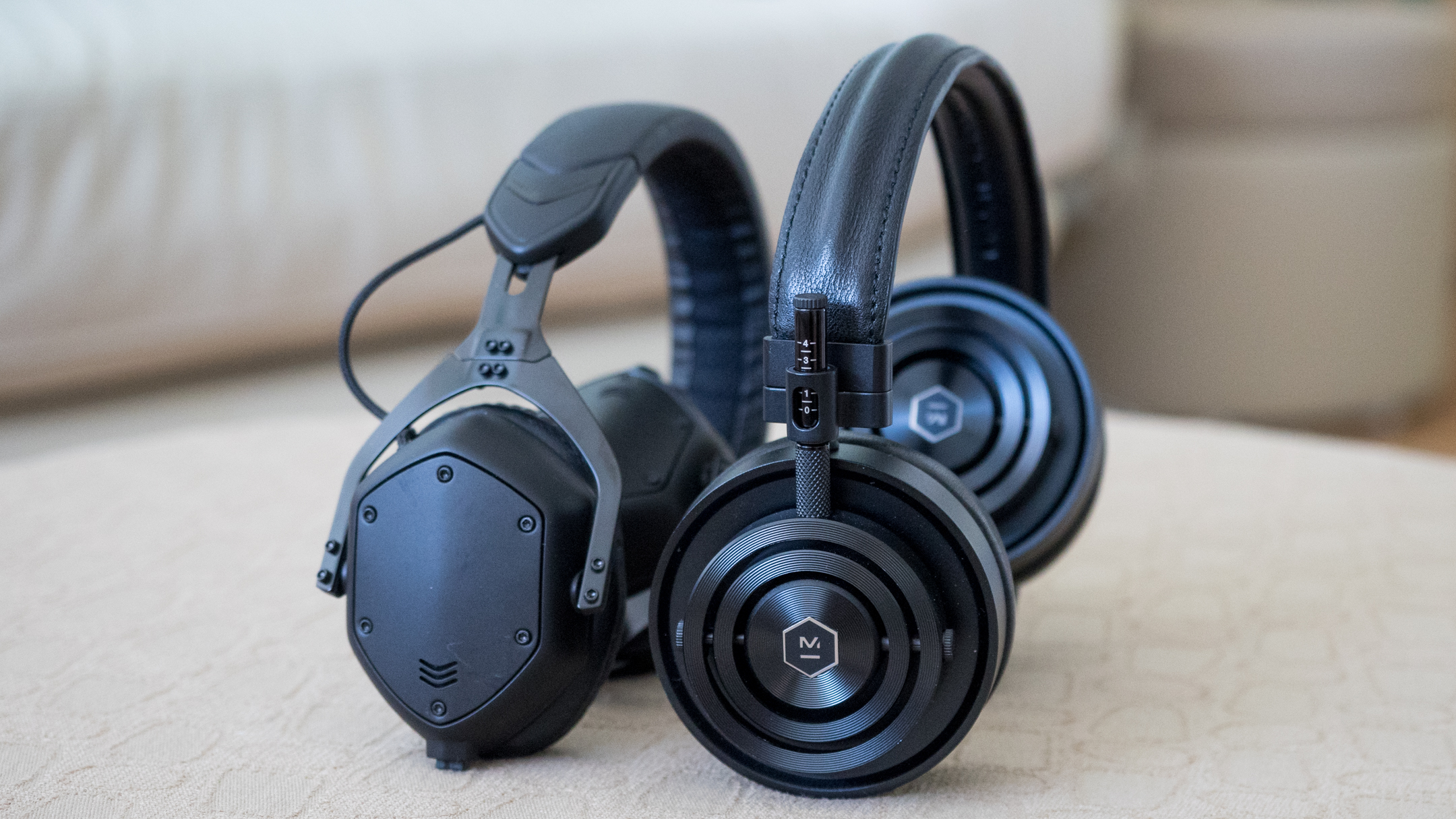 The V-Moda XS (left) next to the Master &amp;amp; Dynamic MH30 (right).