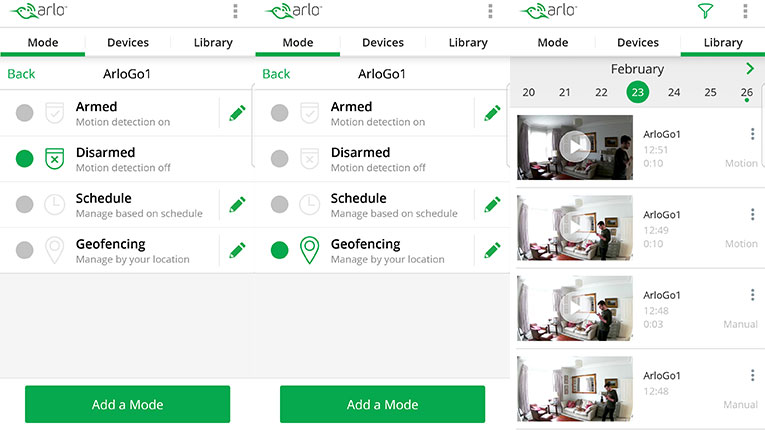 The Arlo settings menu and motion alerts