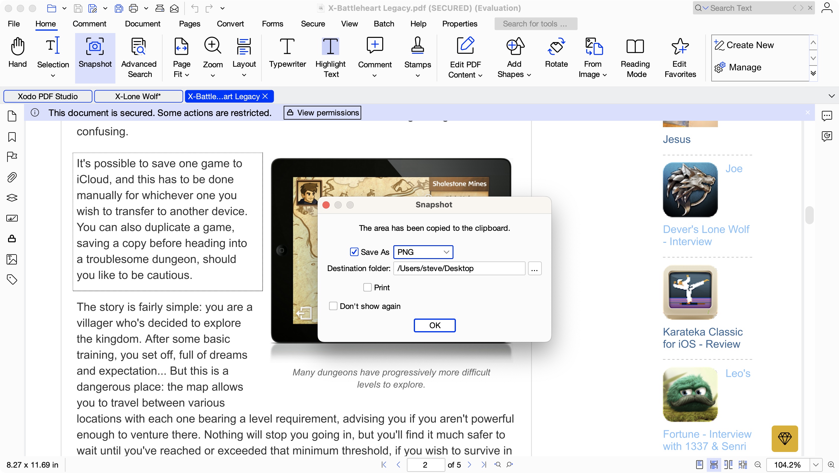 Xodo Desktop PDF Editor during our review