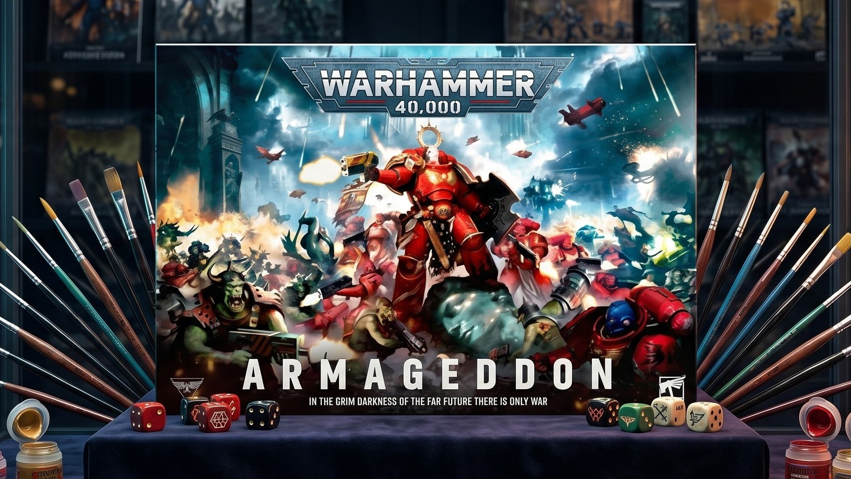 Warhammer Armageddon box set in shop window