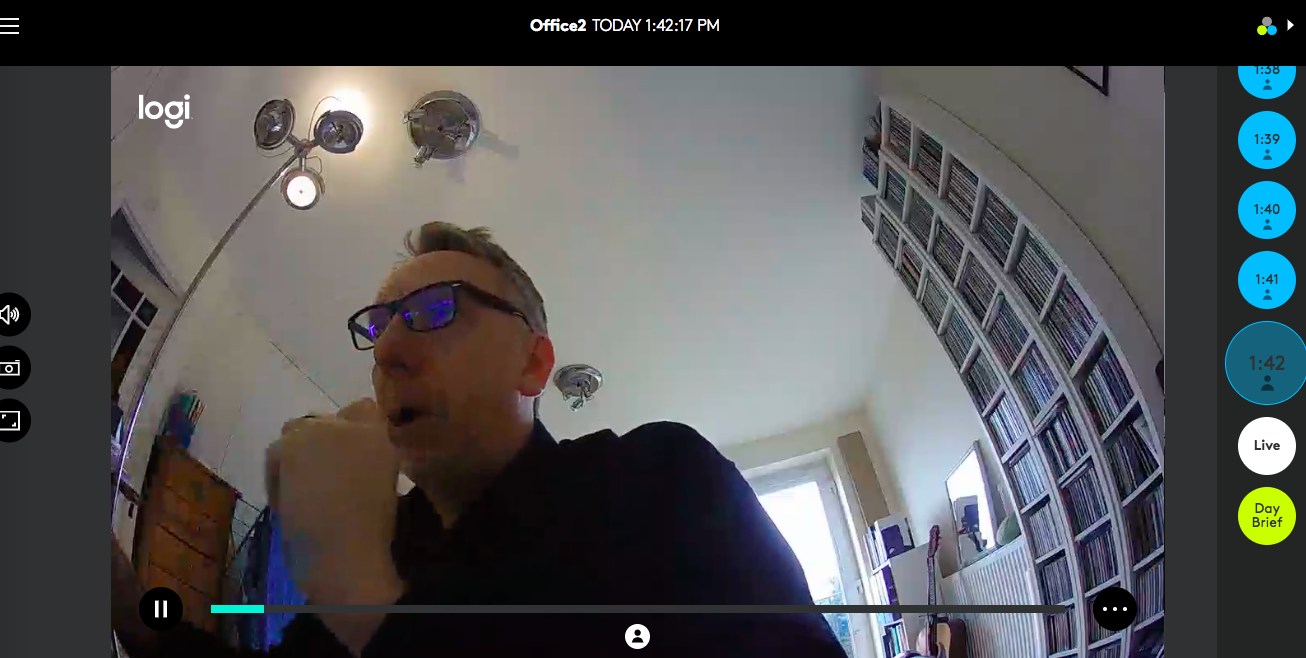 A screenshot of the recording capabilities of the Logitech Circle 2