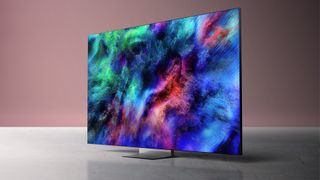 Samsung Micro RGB TV with pink background