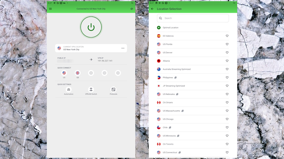 Private Internet Access Android app