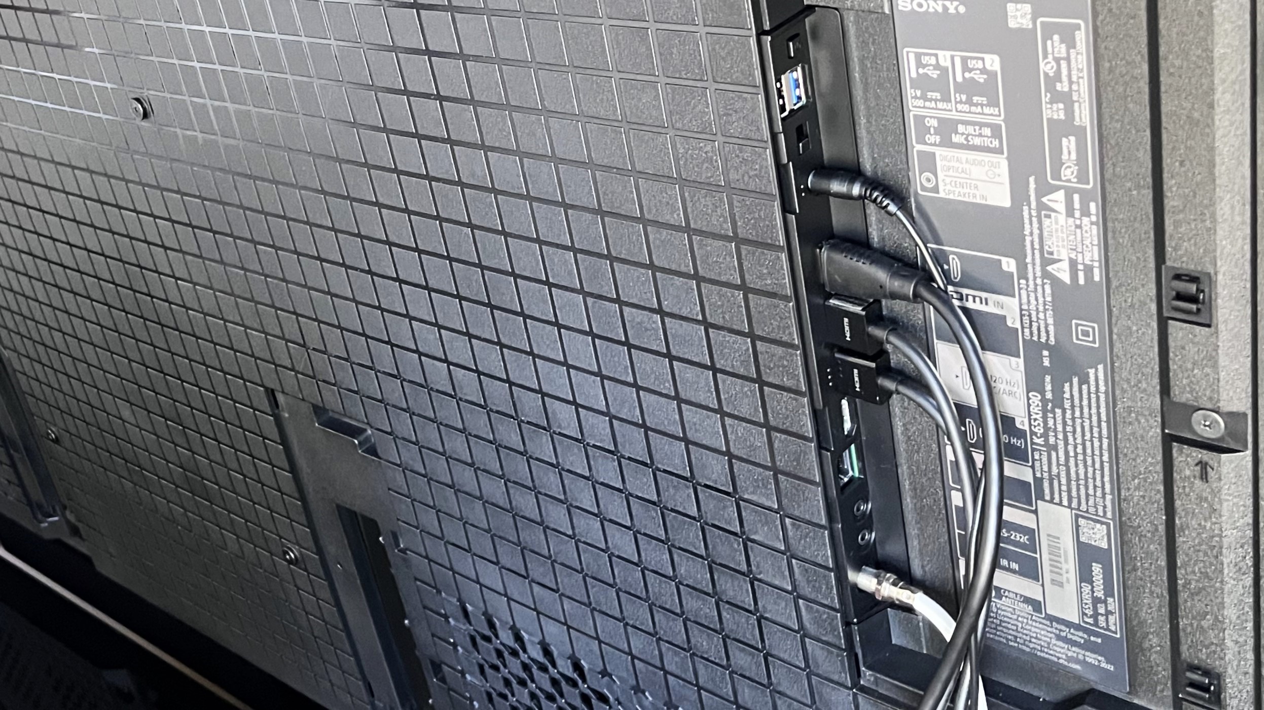Sony Bravia 9 back panel ports